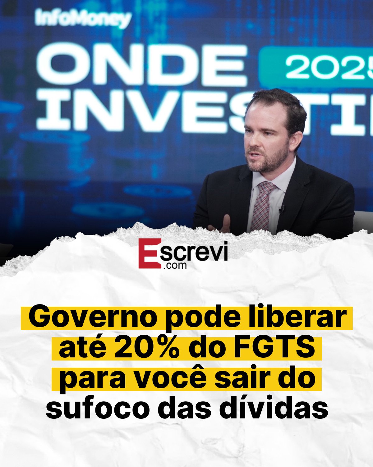 Governo pode liberar até 20% do FGTS para você sair do sufoco das dívidas card branco