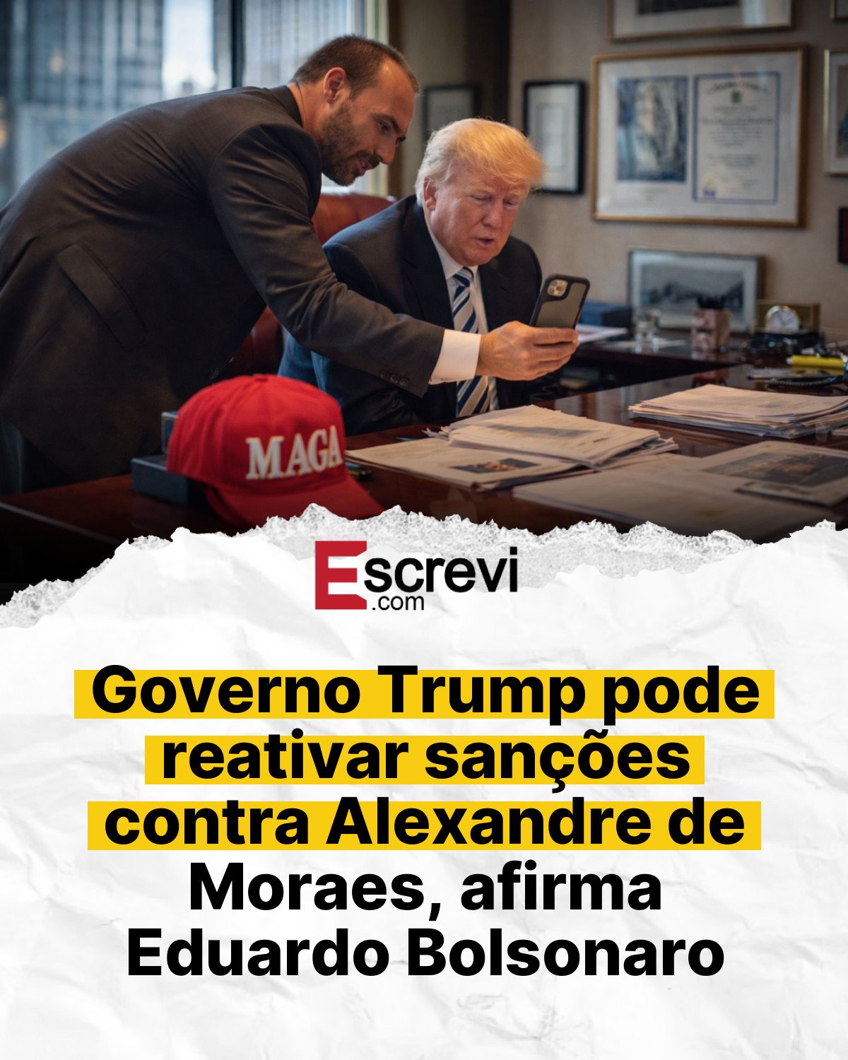 Governo Trump pode reativar sanções contra Alexandre de Moraes, afirma Eduardo Bolsonaro card branco