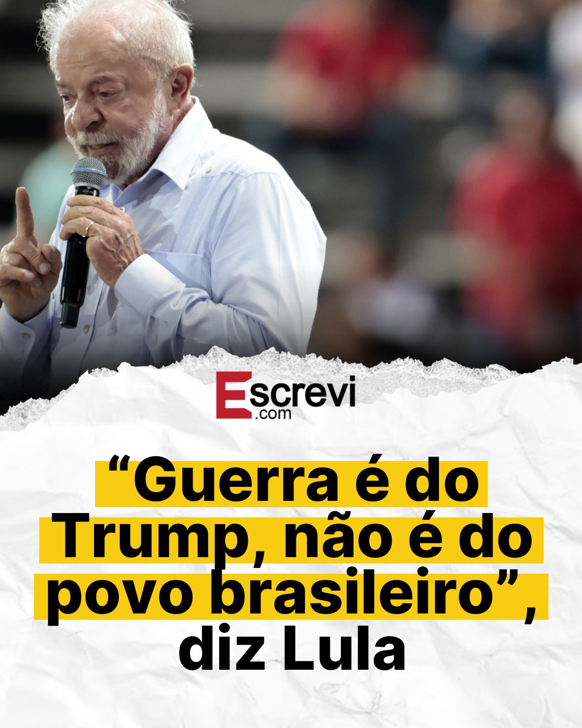 “Guerra é do Trump, não é do povo brasileiro”, diz Lula card branco