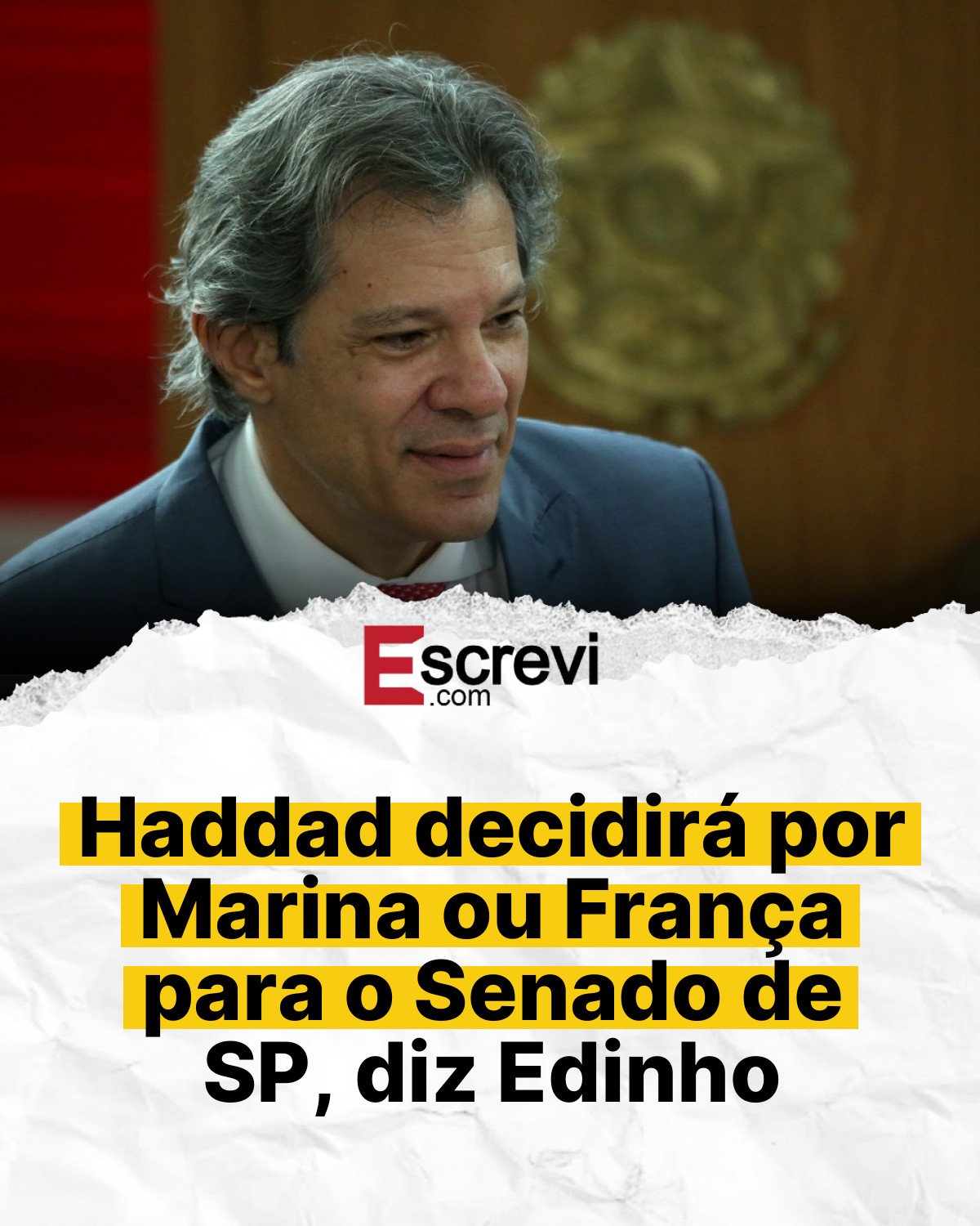 Haddad decidirá por Marina ou França para o Senado de SP, diz Edinho card branco