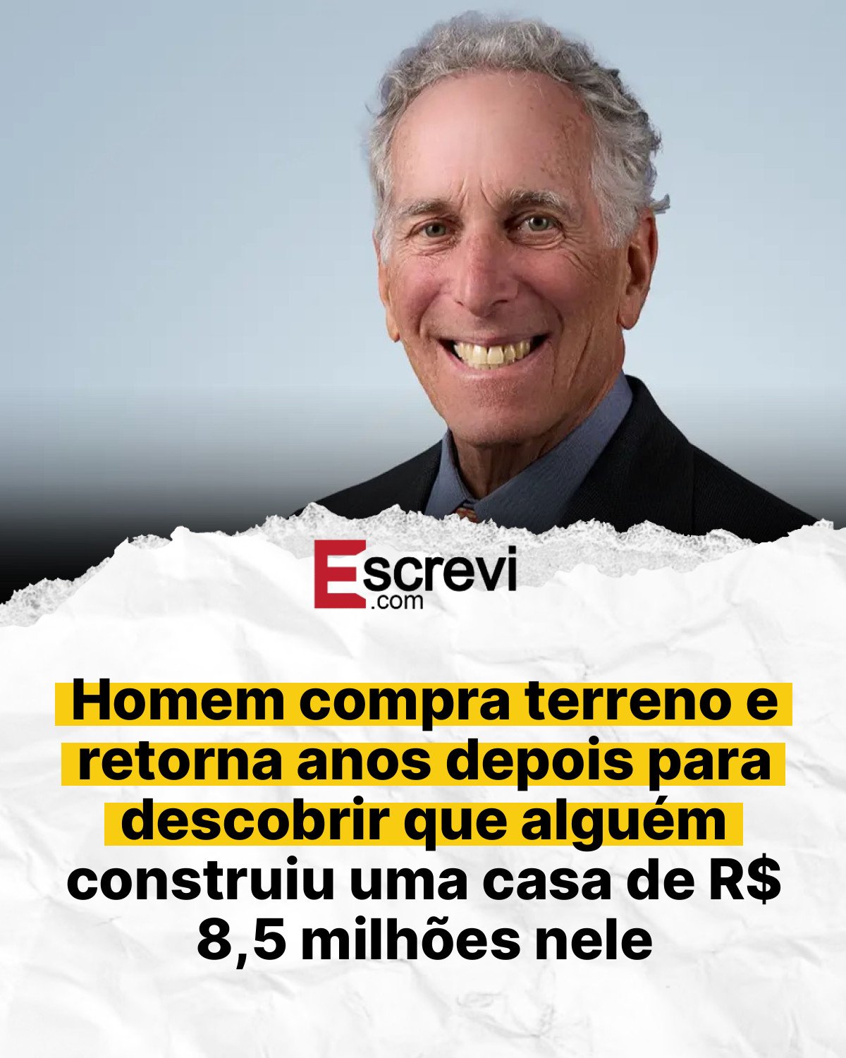 Homem compra terreno e retorna anos depois para descobrir que alguém construiu uma casa de R$ 8,5 milhões nele card branco