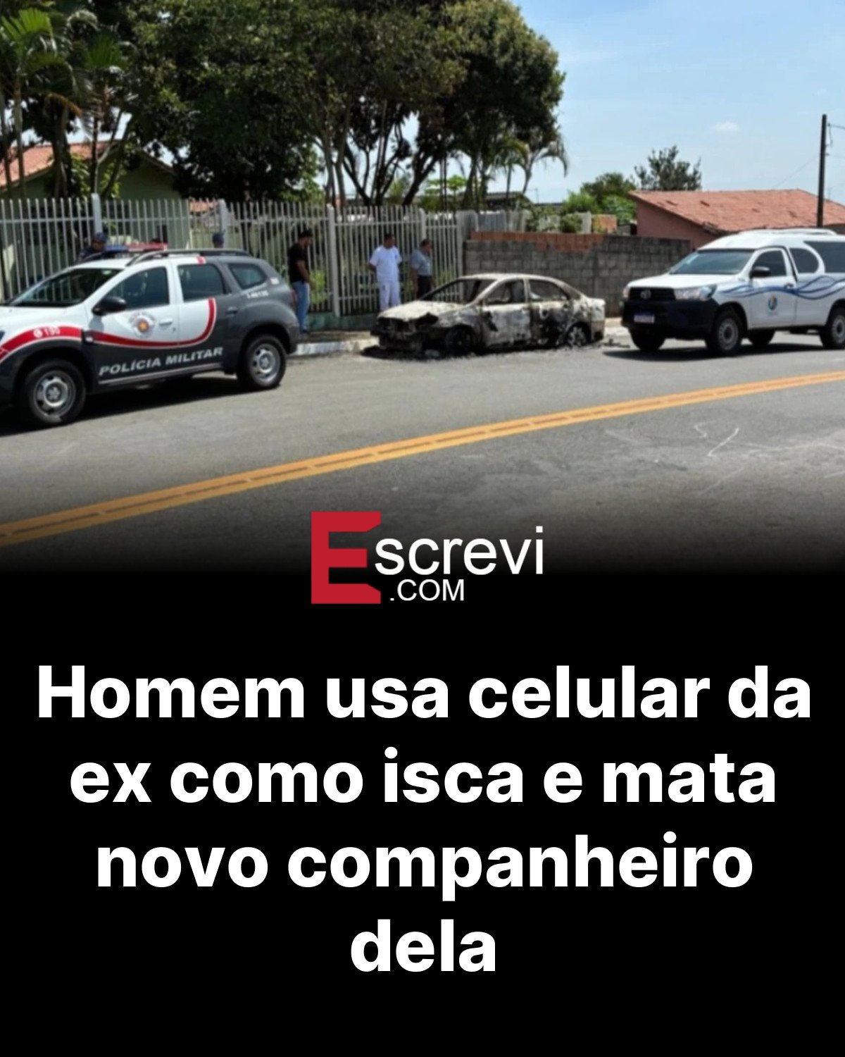 Homem usa celular da ex como isca e mata novo companheiro dela card preto