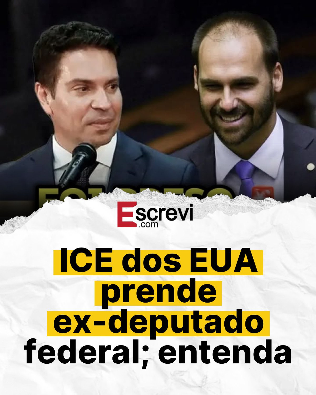 ICE dos EUA prende ex-deputado federal; entenda card branco
