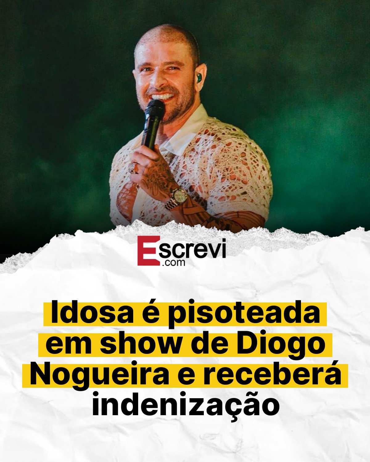 Idosa é pisoteada em show de Diogo Nogueira e receberá indenização card branco