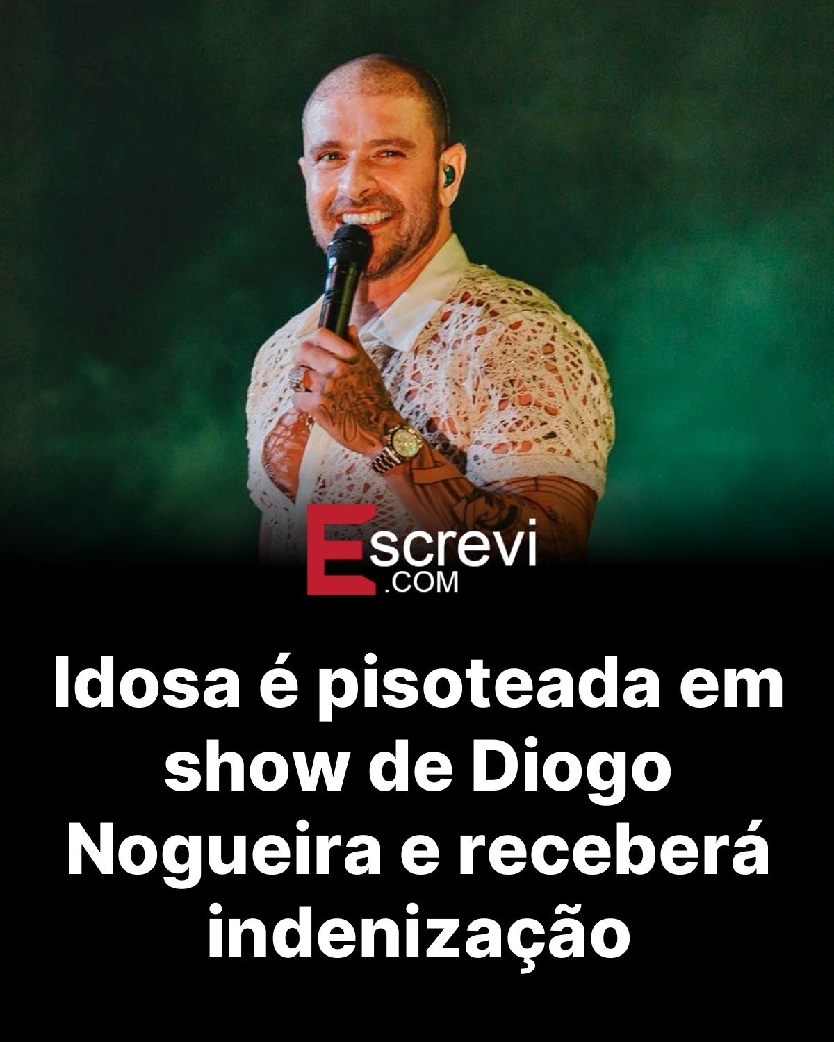Idosa é pisoteada em show de Diogo Nogueira e receberá indenização card preto