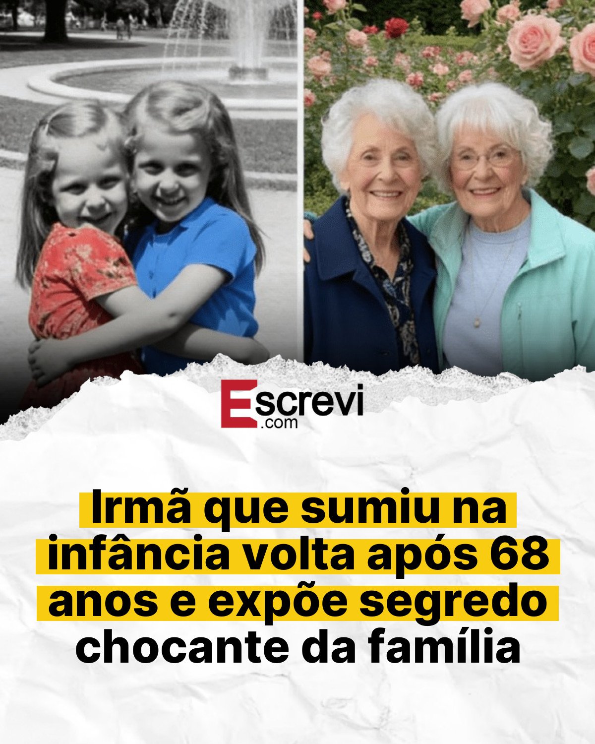 Irmã que sumiu na infância volta após 68 anos e expõe segredo chocante da família card branco