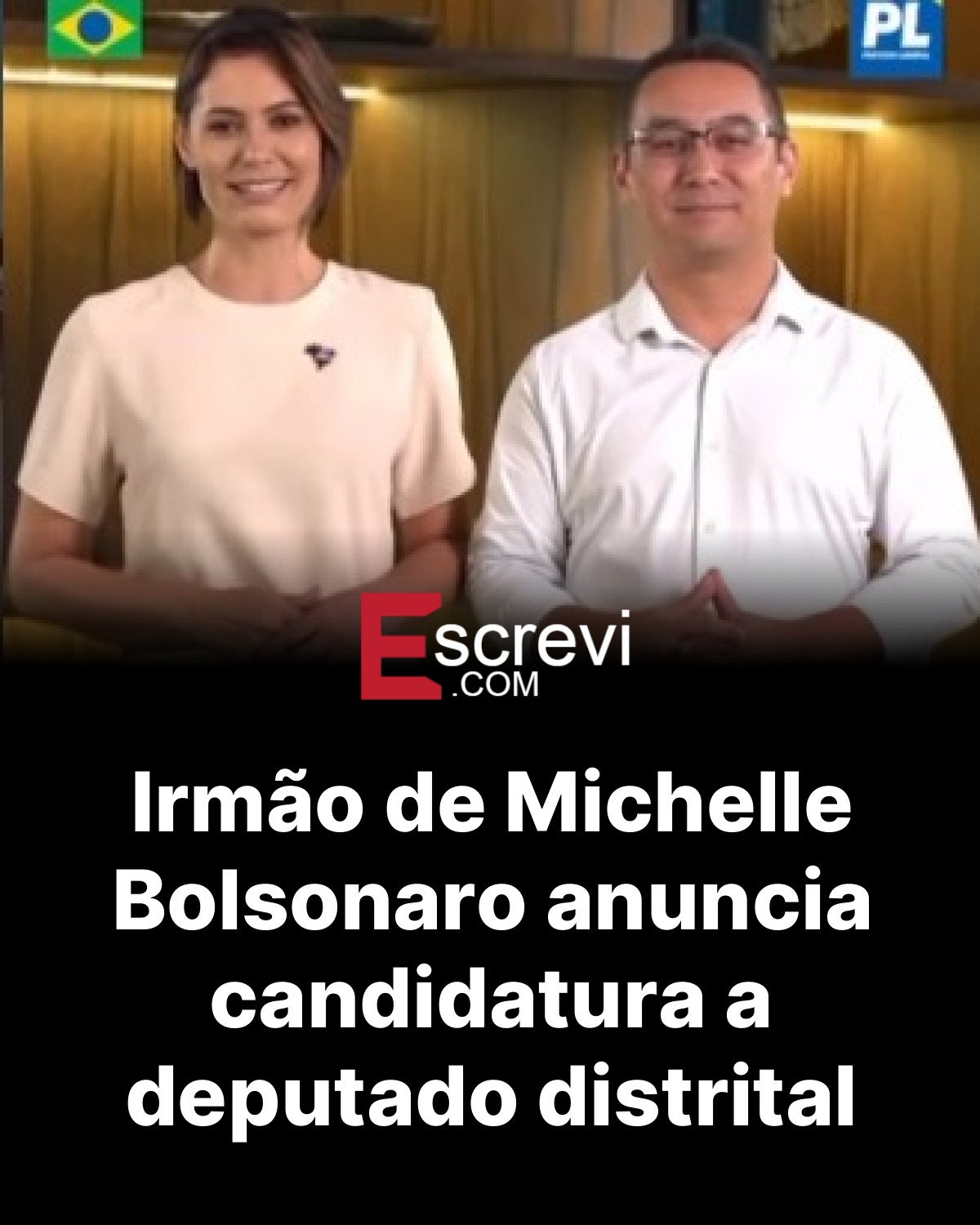 Irmão de Michelle Bolsonaro anuncia candidatura a deputado distrital card preto