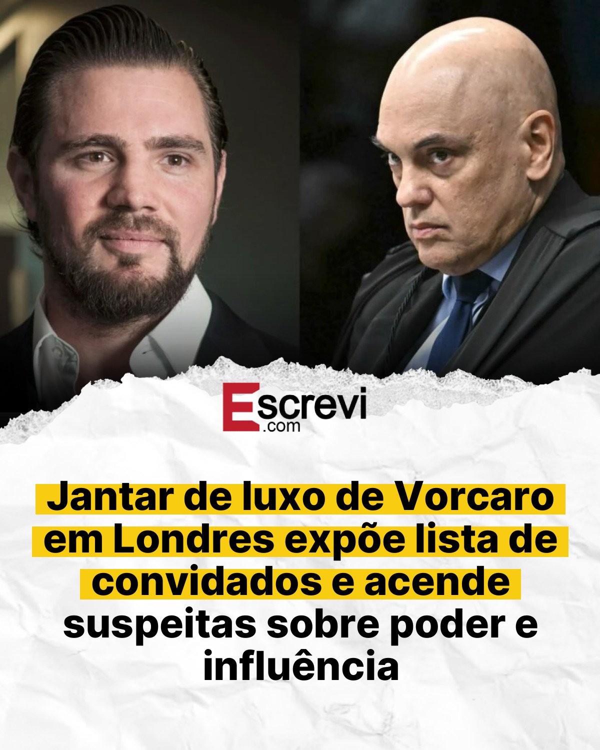 Jantar de luxo de Vorcaro em Londres expõe lista de convidados e acende suspeitas sobre poder e influência card branco