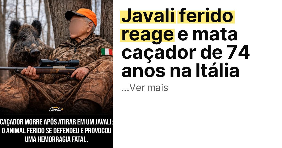 Javali ferido reage e mata caçador de 74 anos na Itália imagem principal