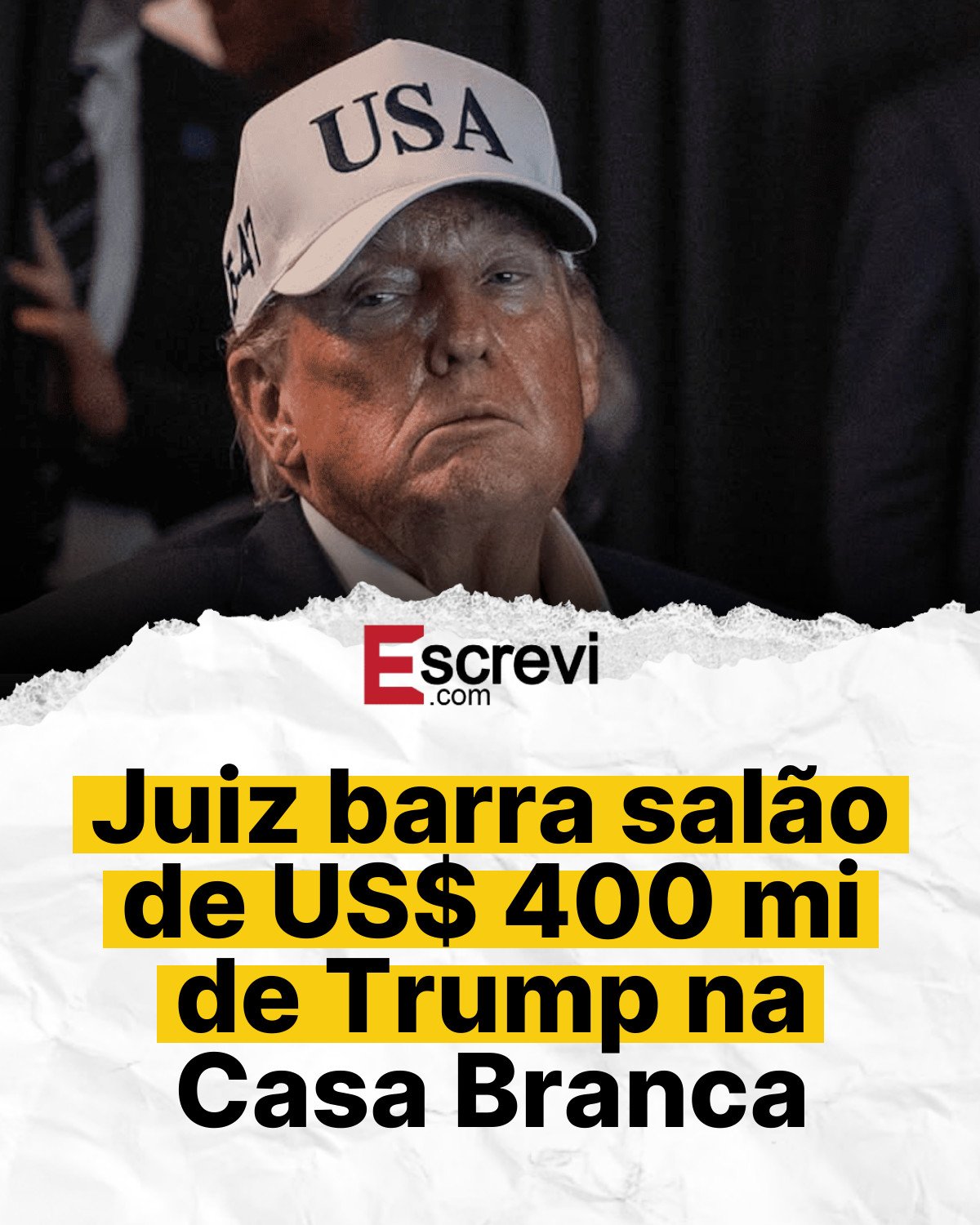Juiz barra salão de US$ 400 mi de Trump na Casa Branca card branco