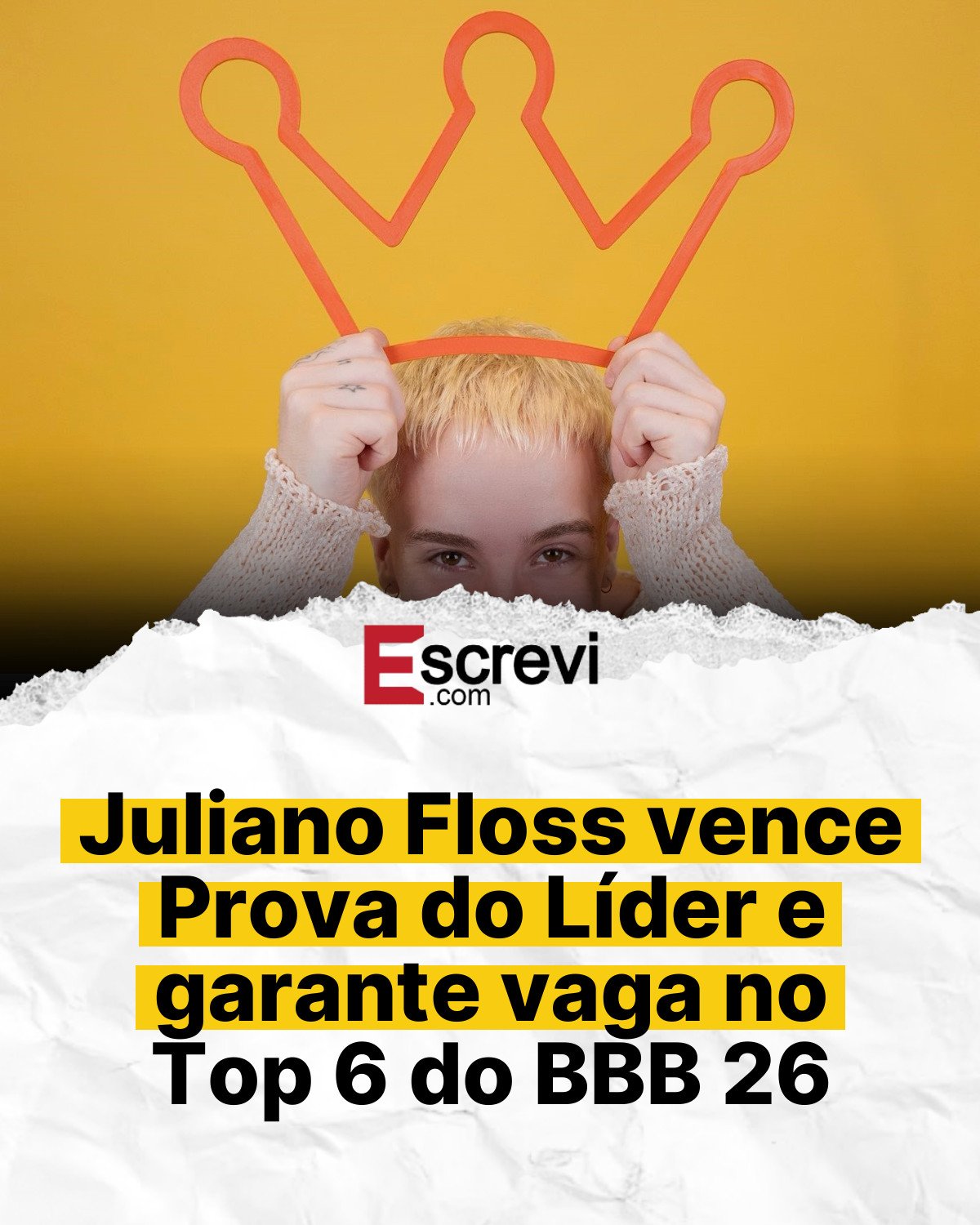 Juliano Floss vence Prova do Líder e garante vaga no Top 6 do BBB 26 card branco