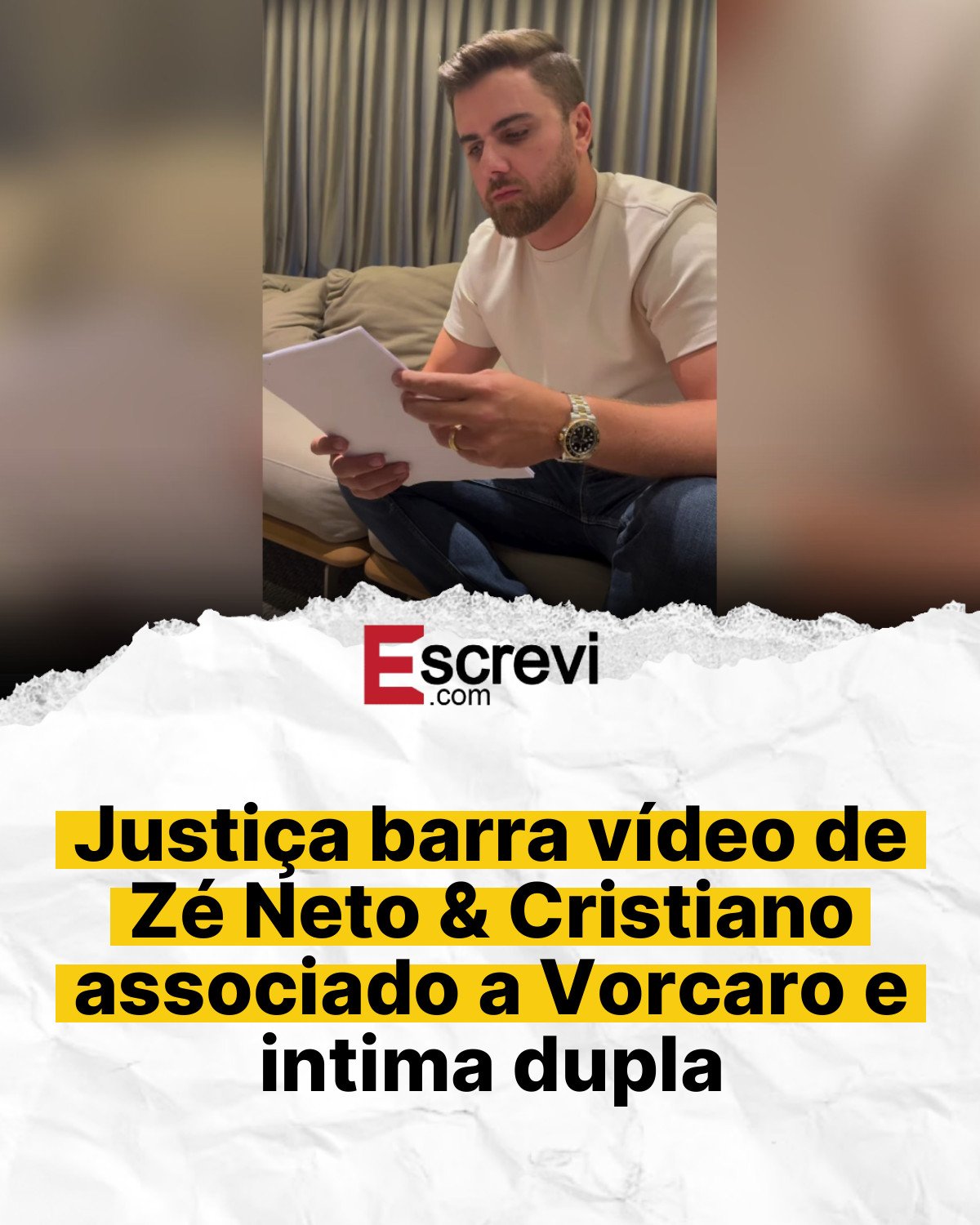 Justiça barra vídeo de Zé Neto & Cristiano associado a Vorcaro e intima dupla card branco