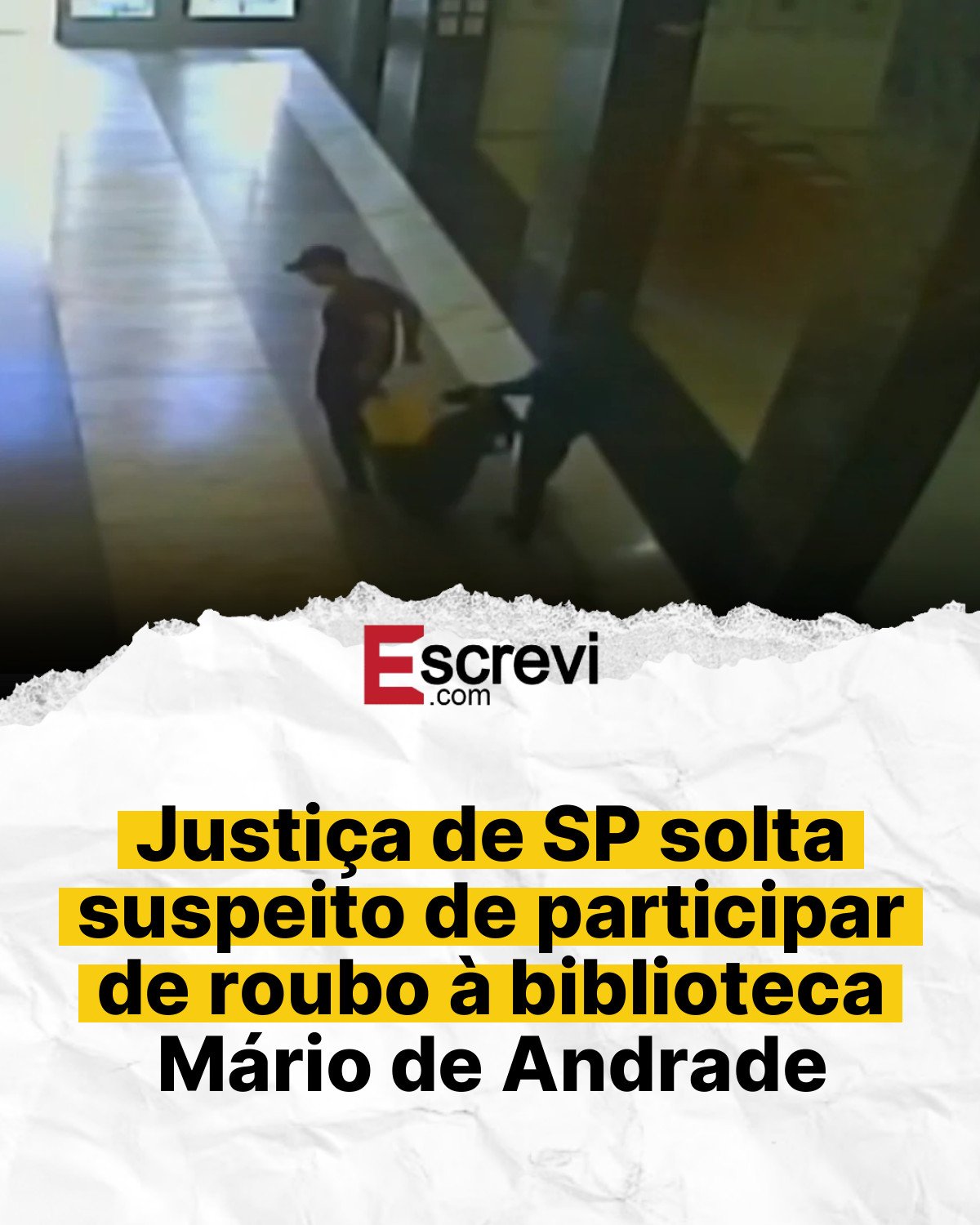 Justiça de SP solta suspeito de participar de roubo à biblioteca Mário de Andrade card branco