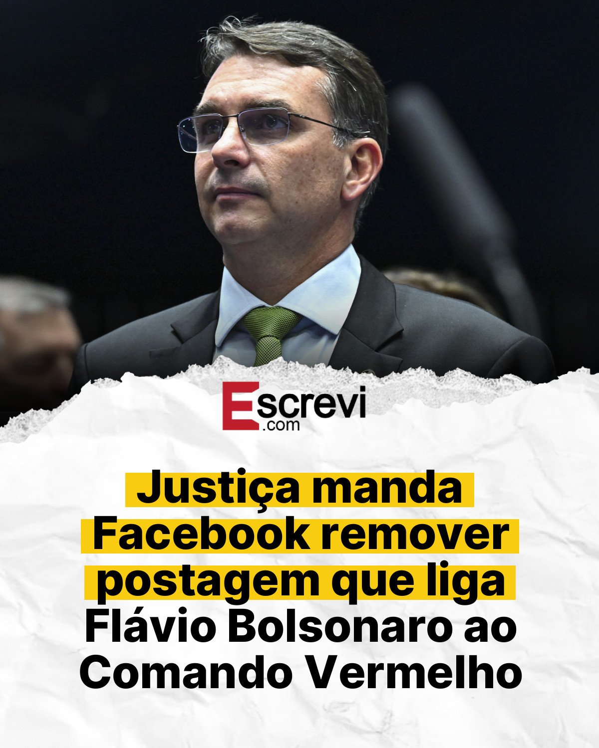 Justiça manda Facebook remover postagem que liga Flávio Bolsonaro ao Comando Vermelho card branco