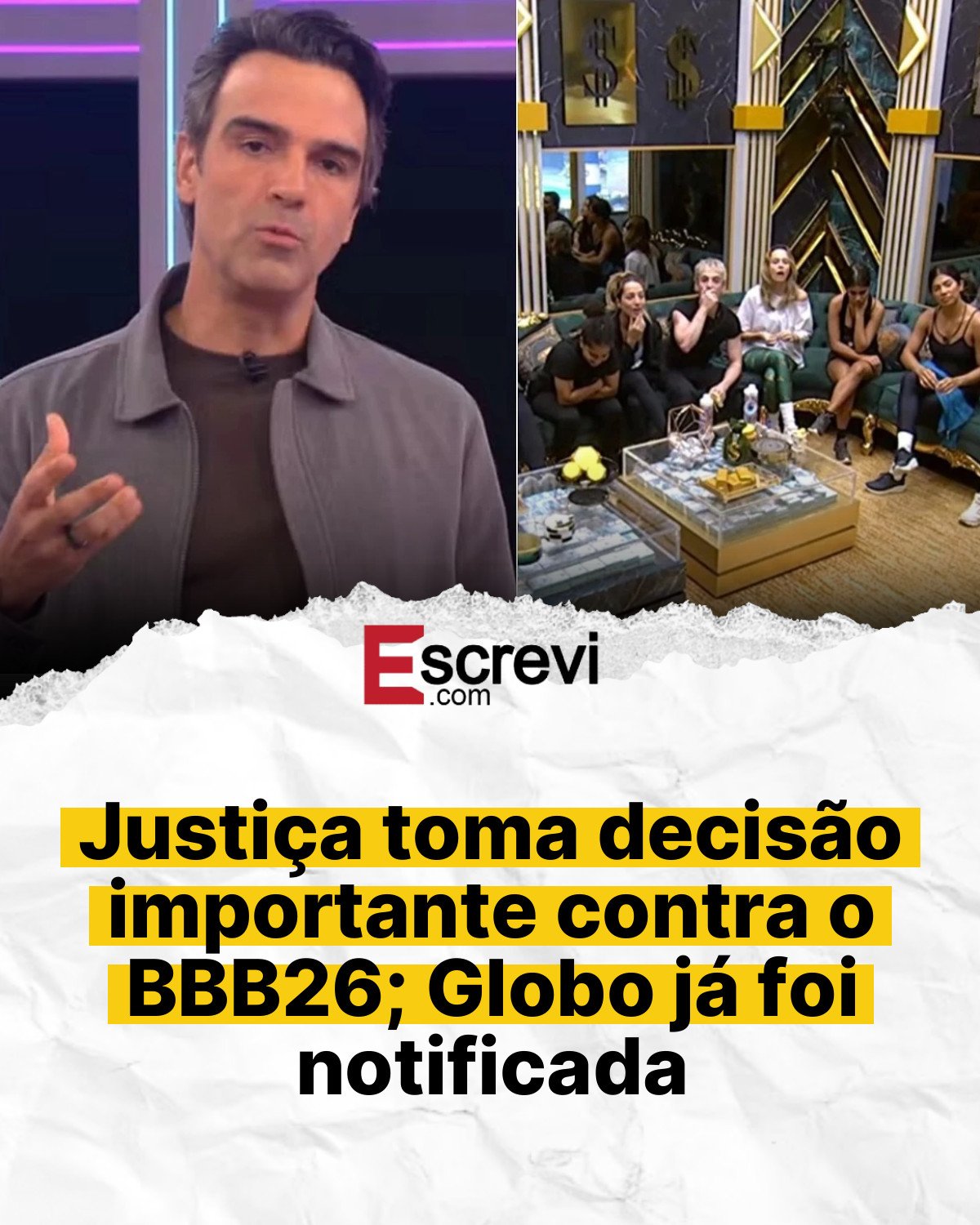 Justiça toma decisão importante contra o BBB26; Globo já foi notificada card branco