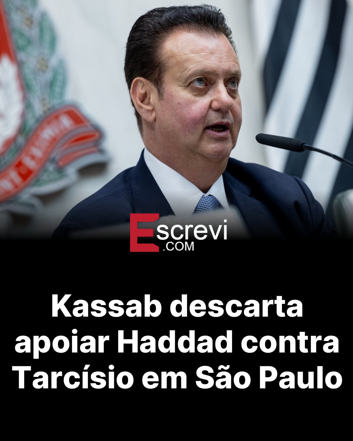 Kassab descarta apoiar Haddad contra Tarcísio em São Paulo card preto