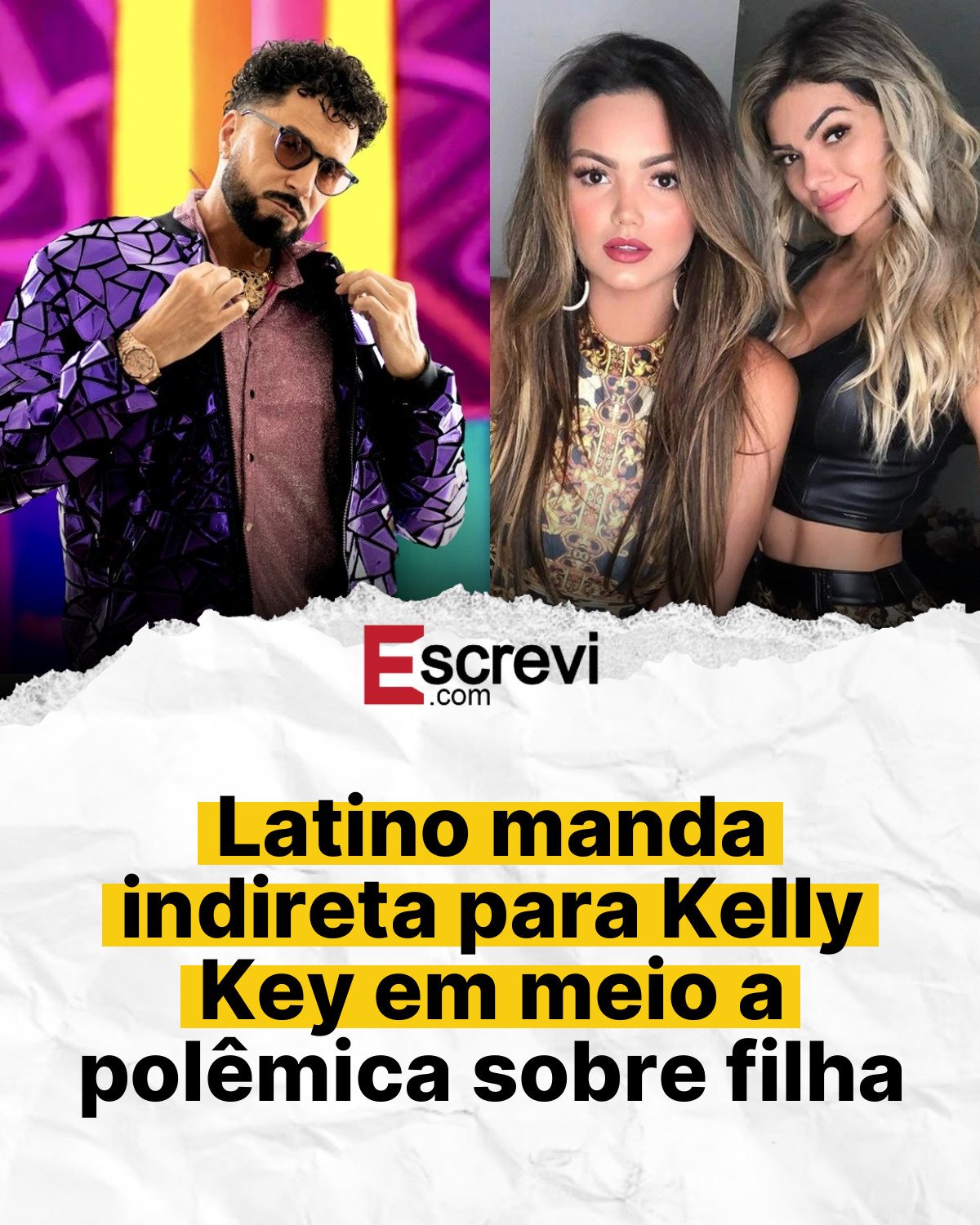 Latino manda indireta para Kelly Key em meio a polêmica sobre filha card branco