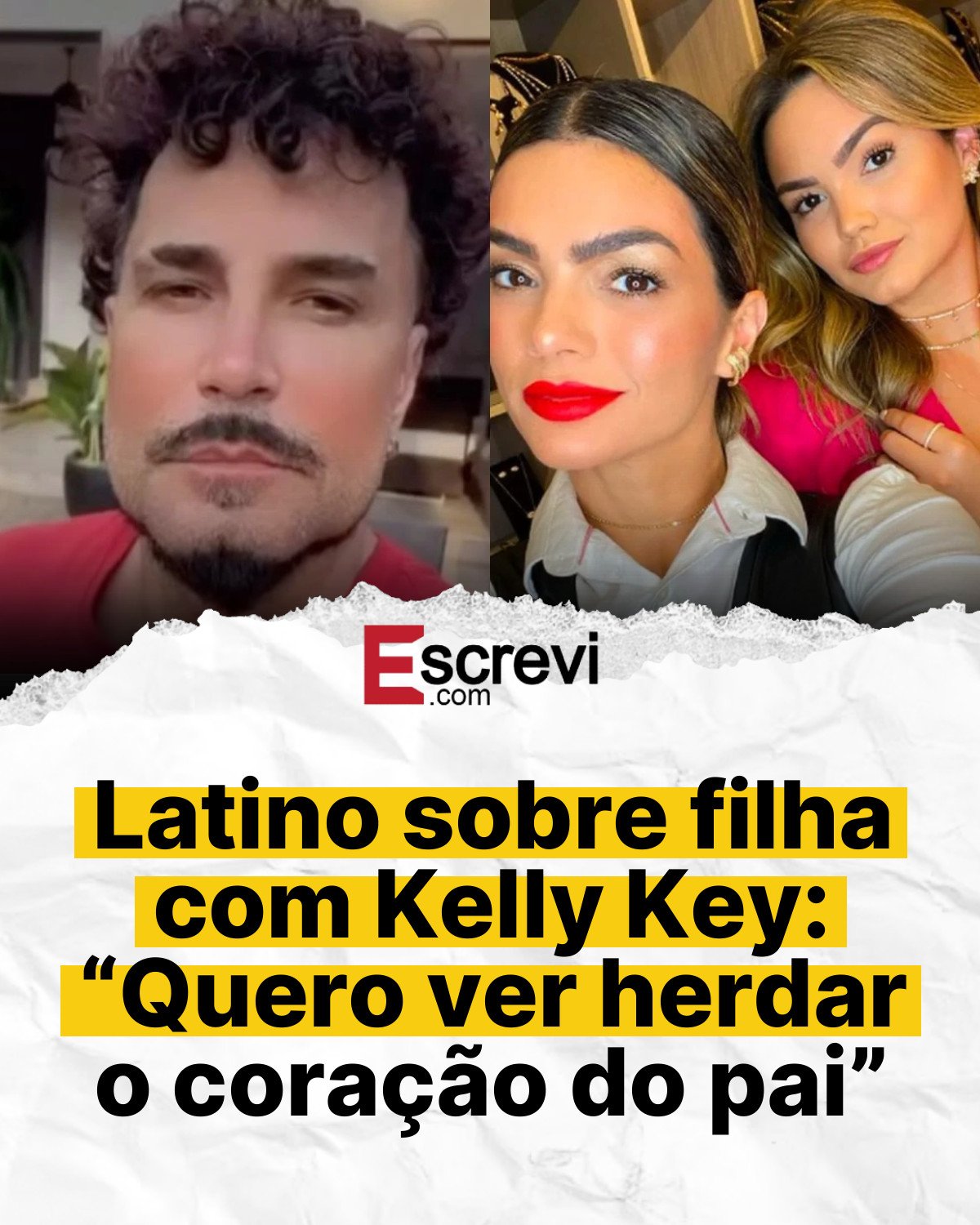 Latino sobre filha com Kelly Key: “Quero ver herdar o coração do pai” card branco