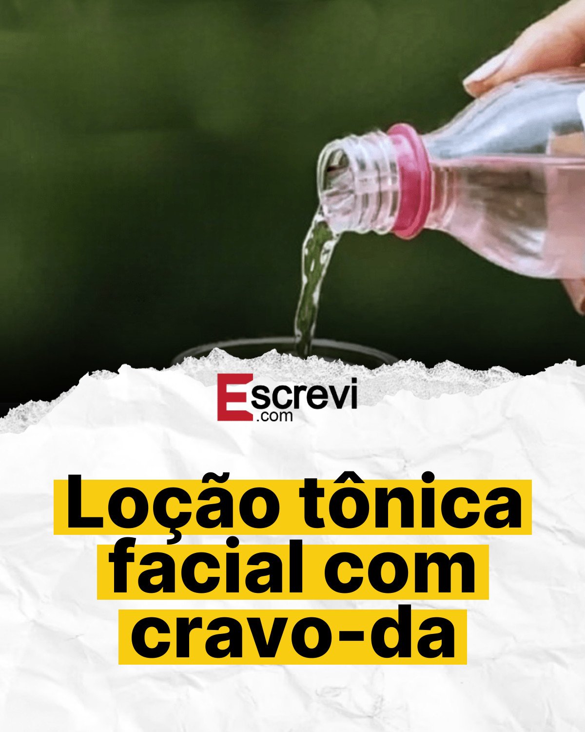 Loção tônica facial com cravo-da card branco