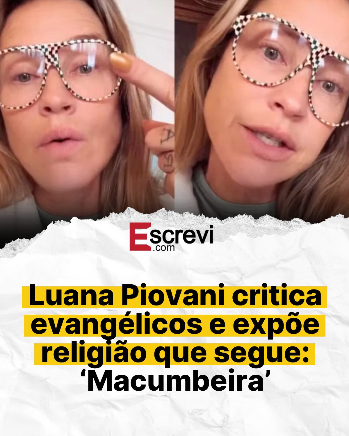 Luana Piovani critica evangélicos e expõe religião que segue: ‘Macumbeira’ card branco