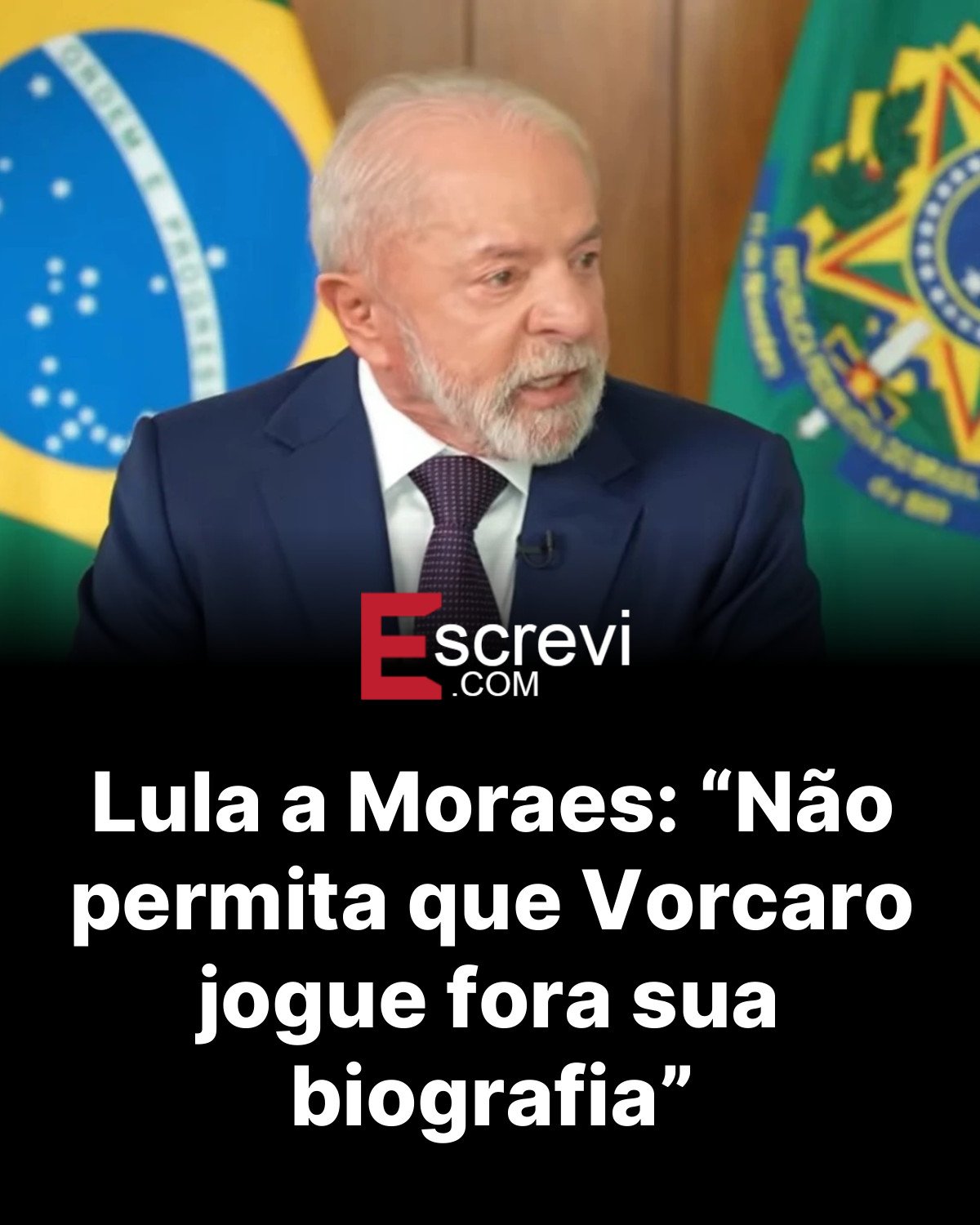 Lula a Moraes: “Não permita que Vorcaro jogue fora sua biografia” card preto