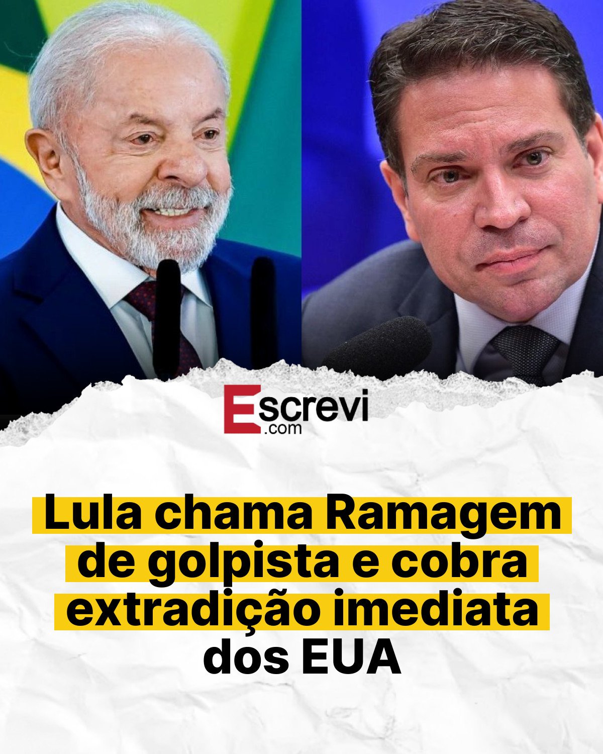 Lula chama Ramagem de golpista e cobra extradição imediata dos EUA card branco