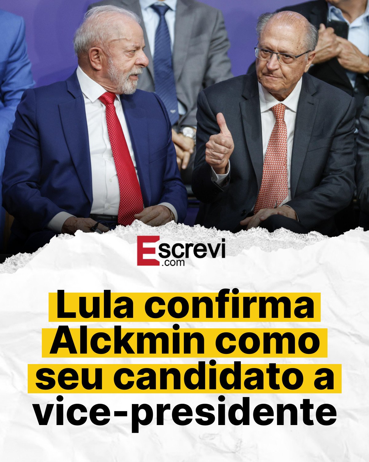 Lula confirma Alckmin como seu candidato a vice-presidente card branco