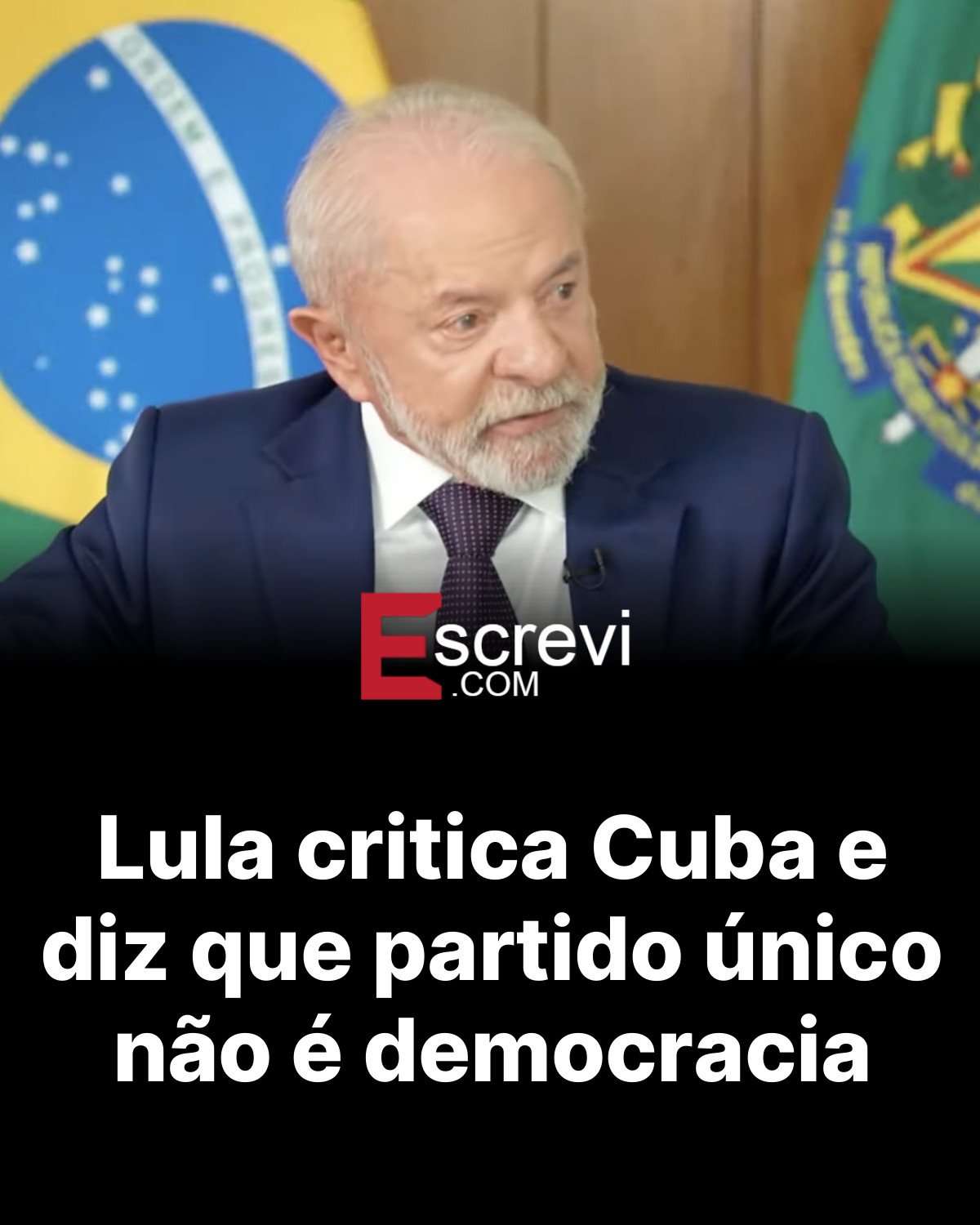 Lula critica Cuba e diz que partido único não é democracia card preto