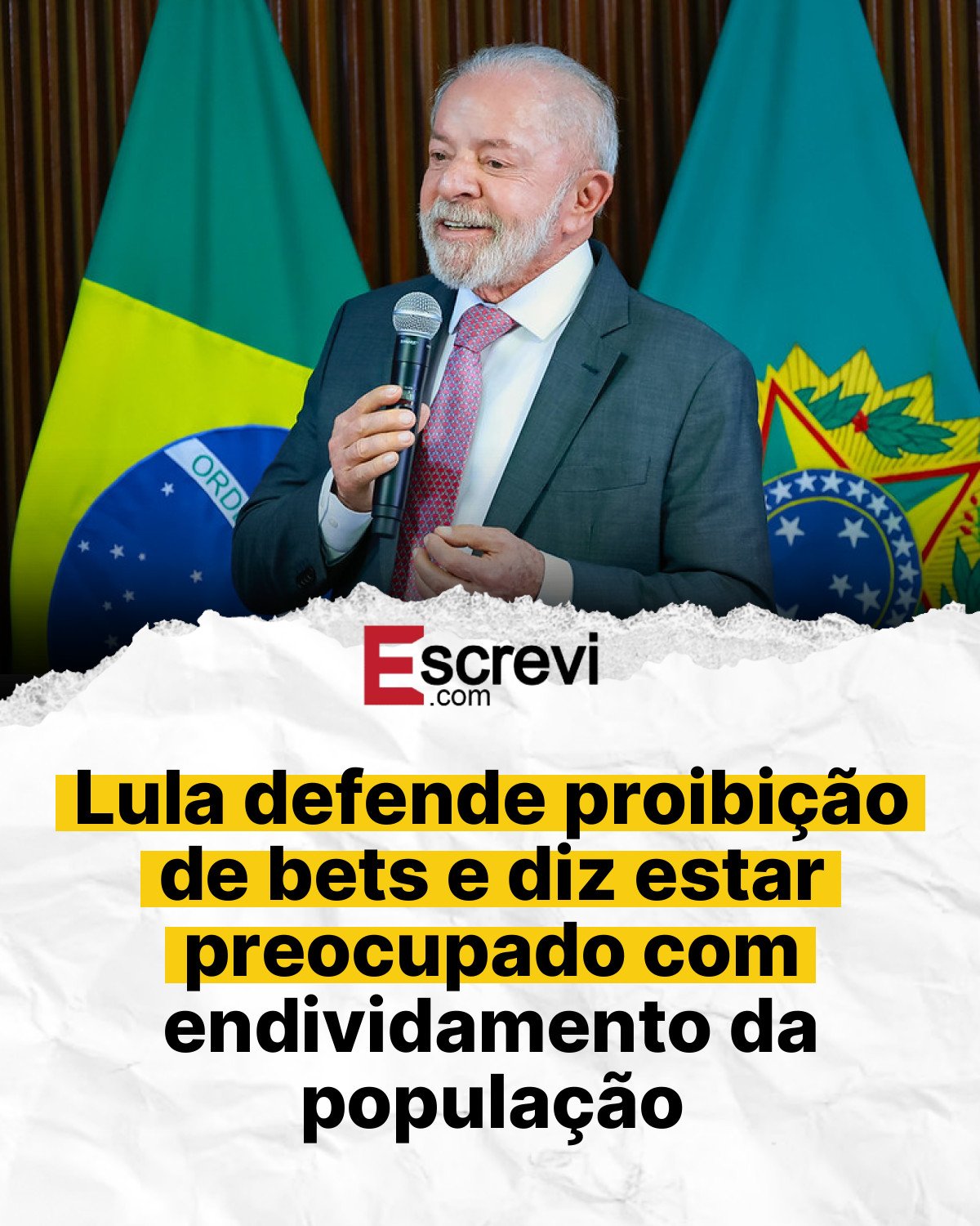 Lula defende proibição de bets e diz estar preocupado com endividamento da população card branco