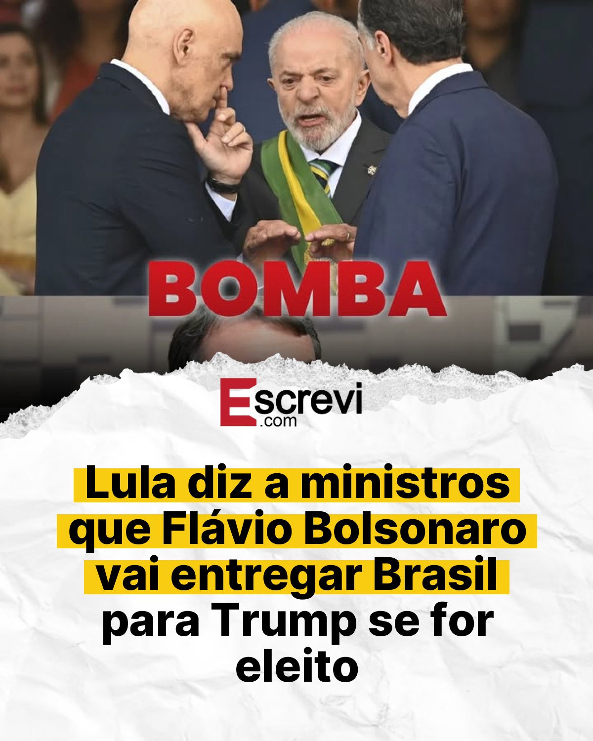 Lula diz a ministros que Flávio Bolsonaro vai entregar Brasil para Trump se for eleito card branco