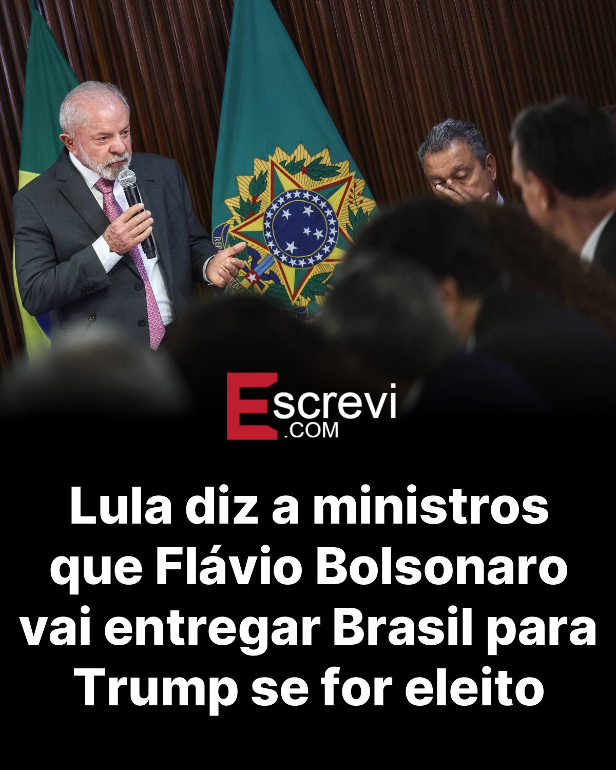 Lula diz a ministros que Flávio Bolsonaro vai entregar Brasil para Trump se for eleito card preto
