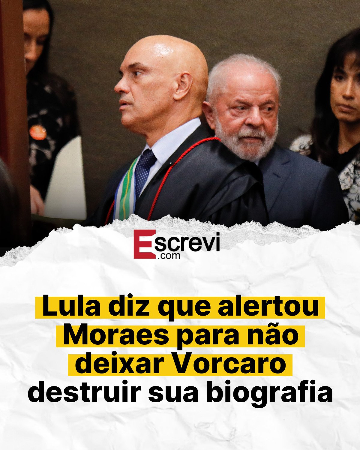 Lula diz que alertou Moraes para não deixar Vorcaro destruir sua biografia card branco
