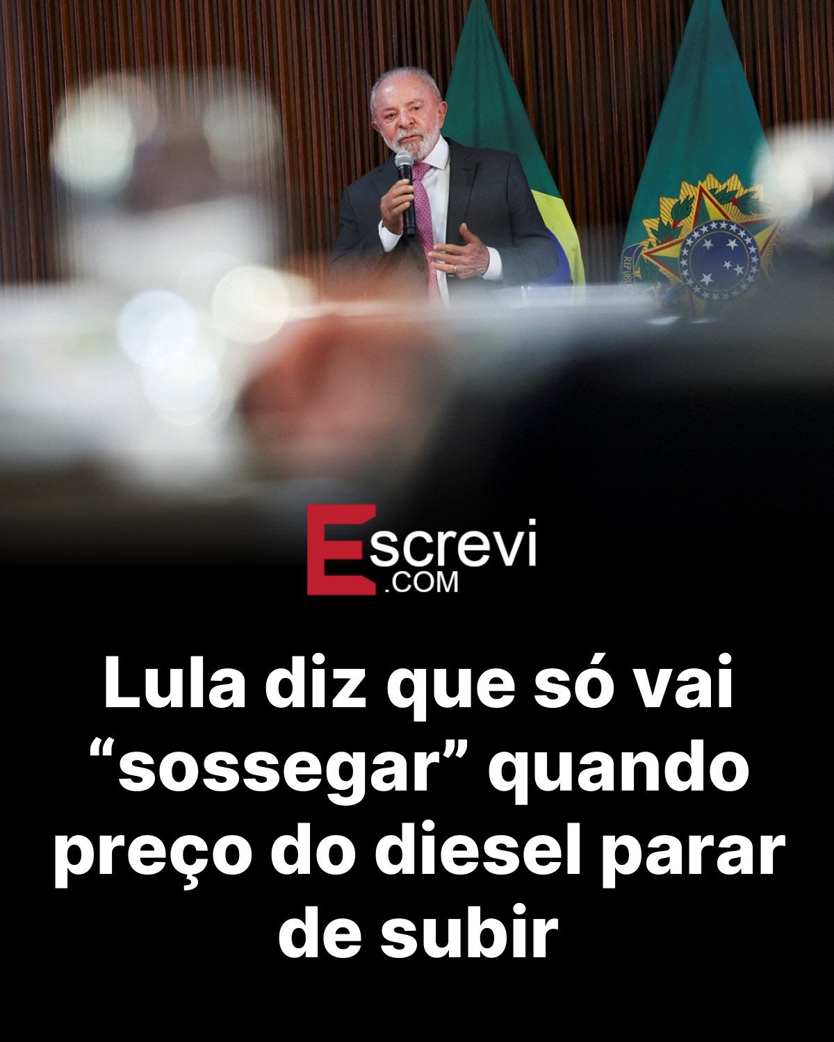 Lula diz que só vai “sossegar” quando preço do diesel parar de subir card preto