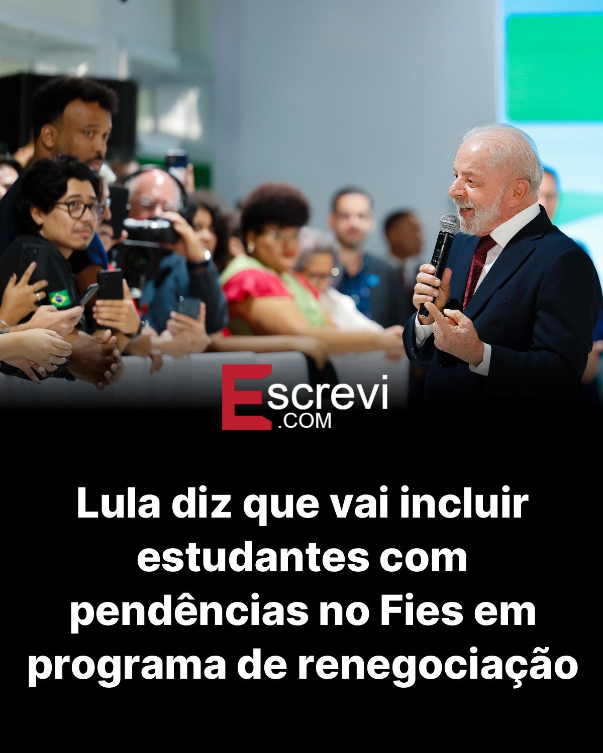 Lula diz que vai incluir estudantes com pendências no Fies em programa de renegociação card preto