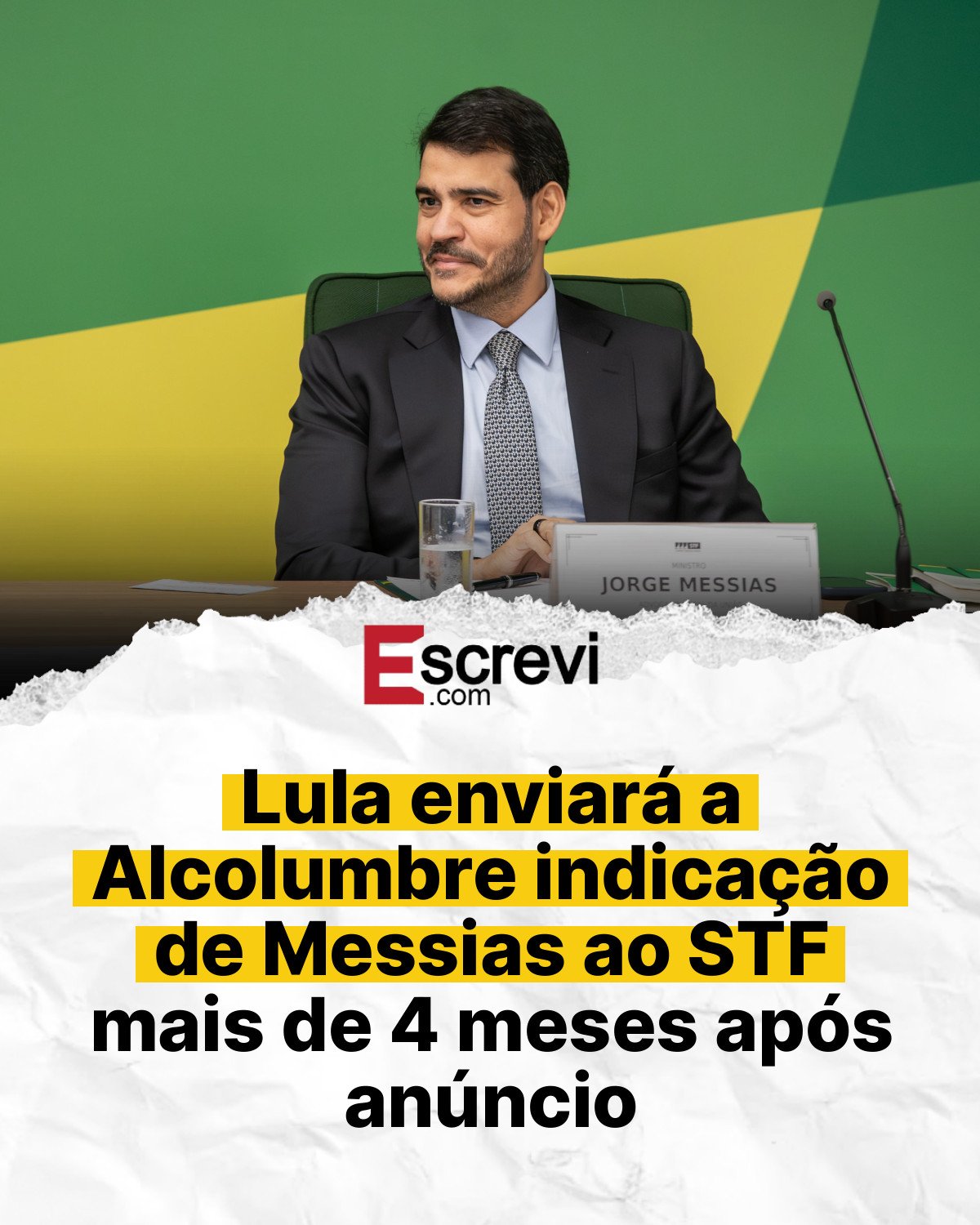 Lula enviará a Alcolumbre indicação de Messias ao STF mais de 4 meses após anúncio card branco