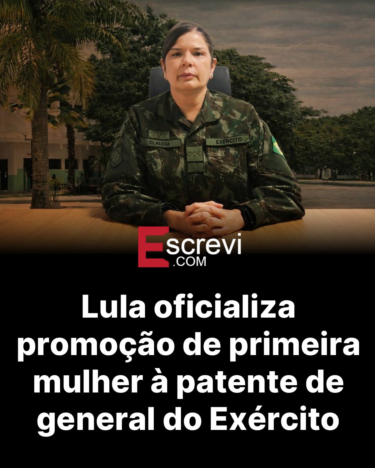 Lula oficializa promoção de primeira mulher à patente de general do Exército card preto