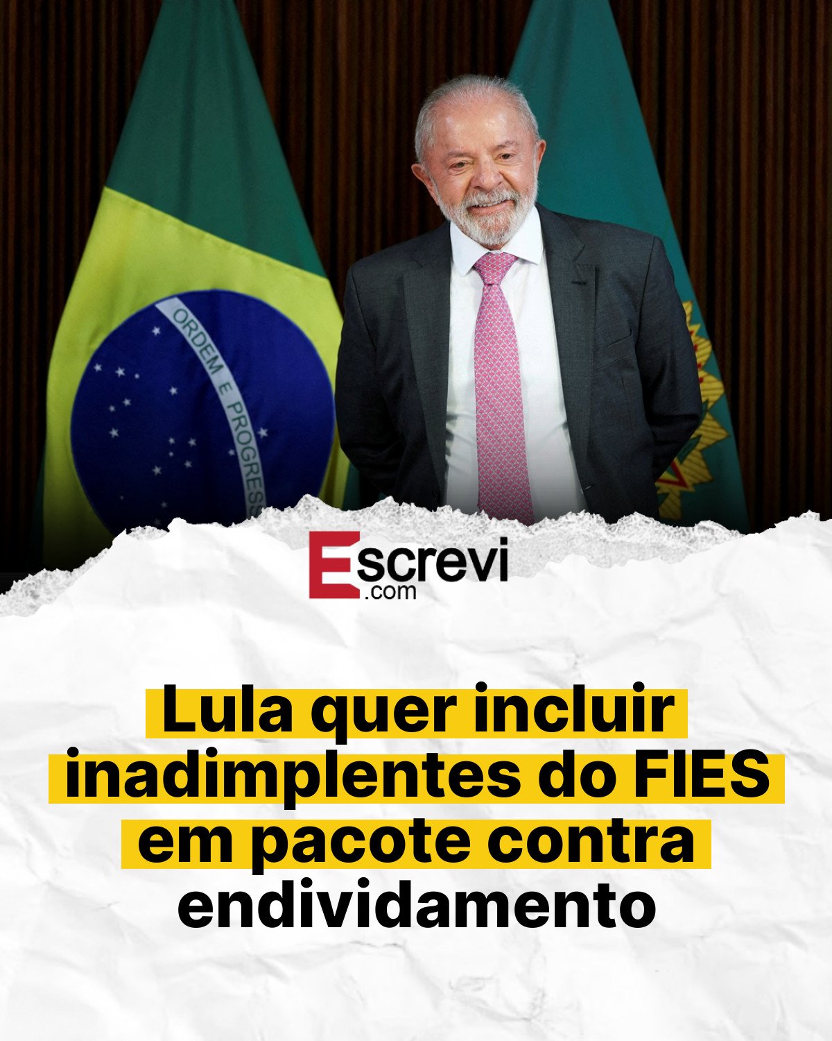Lula quer incluir inadimplentes do FIES em pacote contra endividamento card branco