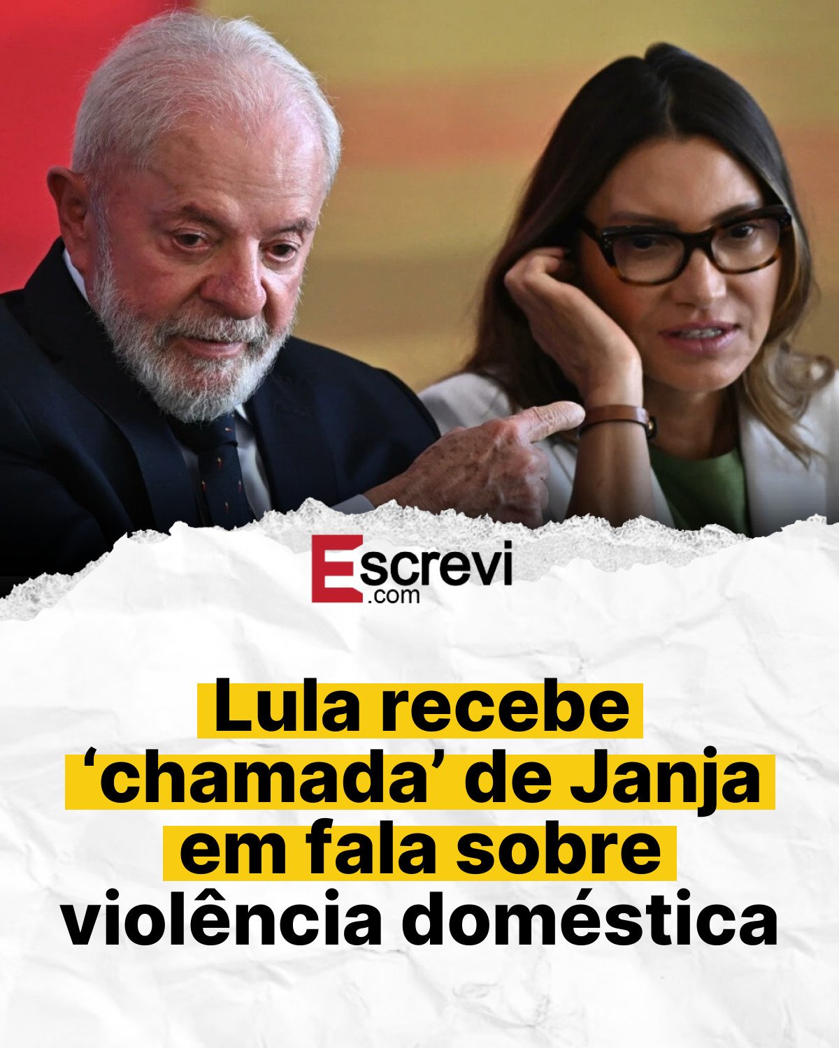 Lula recebe ‘chamada’ de Janja em fala sobre violência doméstica card branco