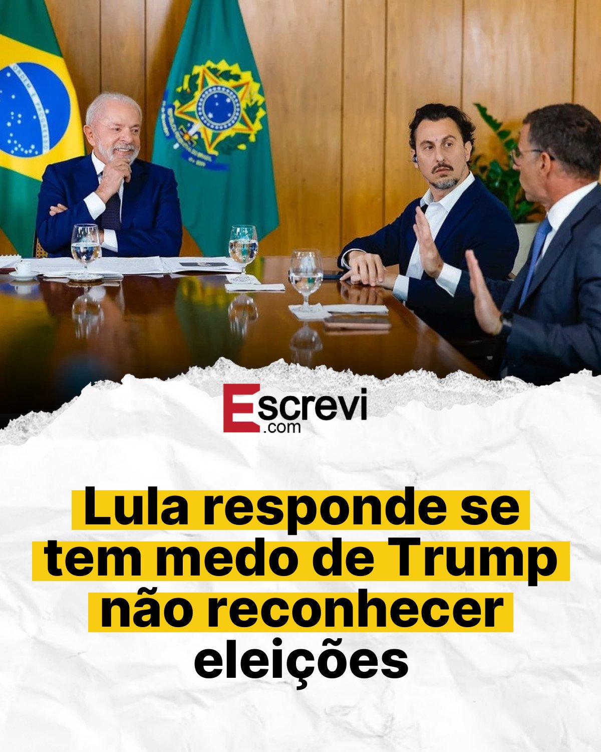 Lula responde se tem medo de Trump não reconhecer eleições card branco