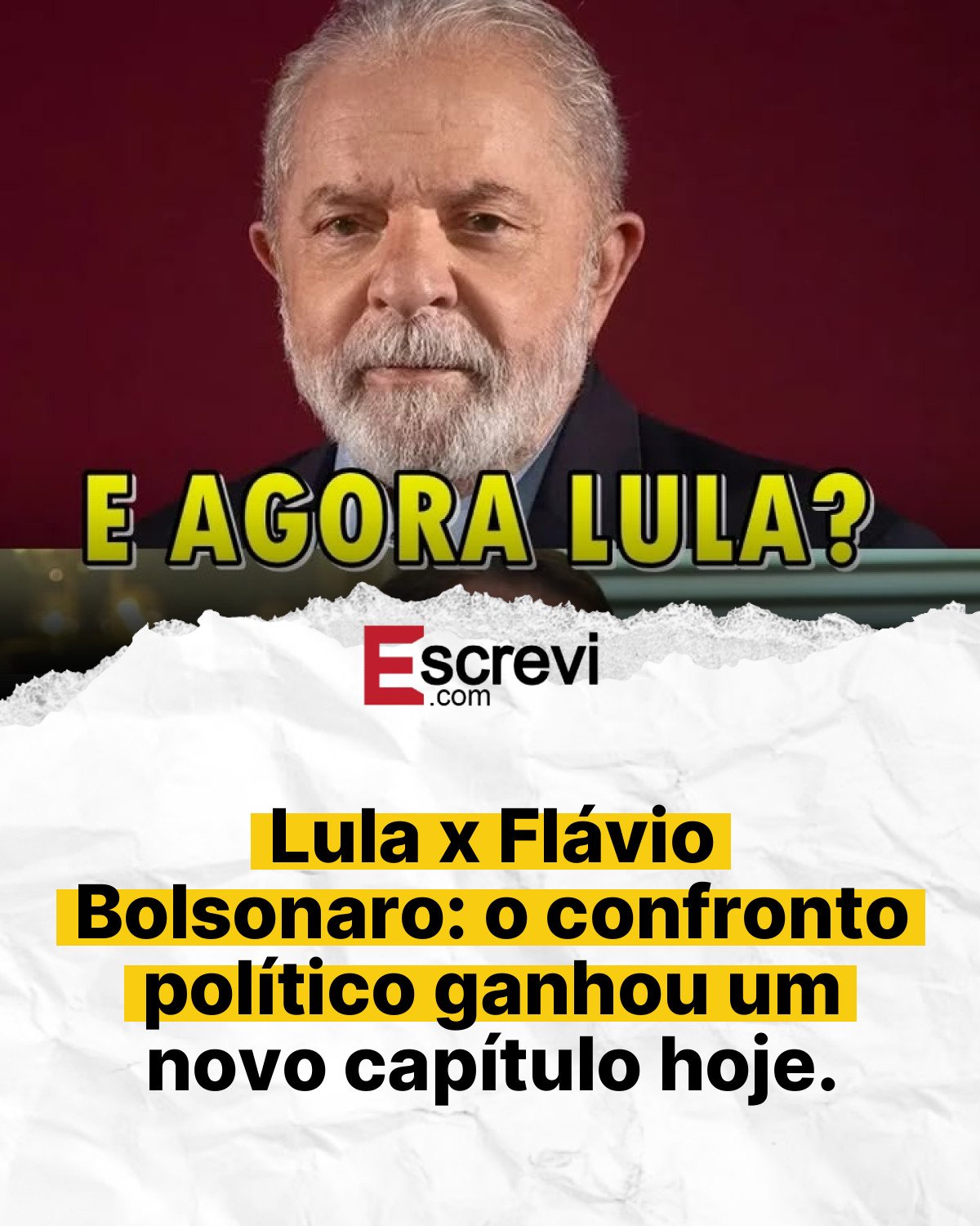 Lula x Flávio Bolsonaro: o confronto político ganhou um novo capítulo hoje. card branco
