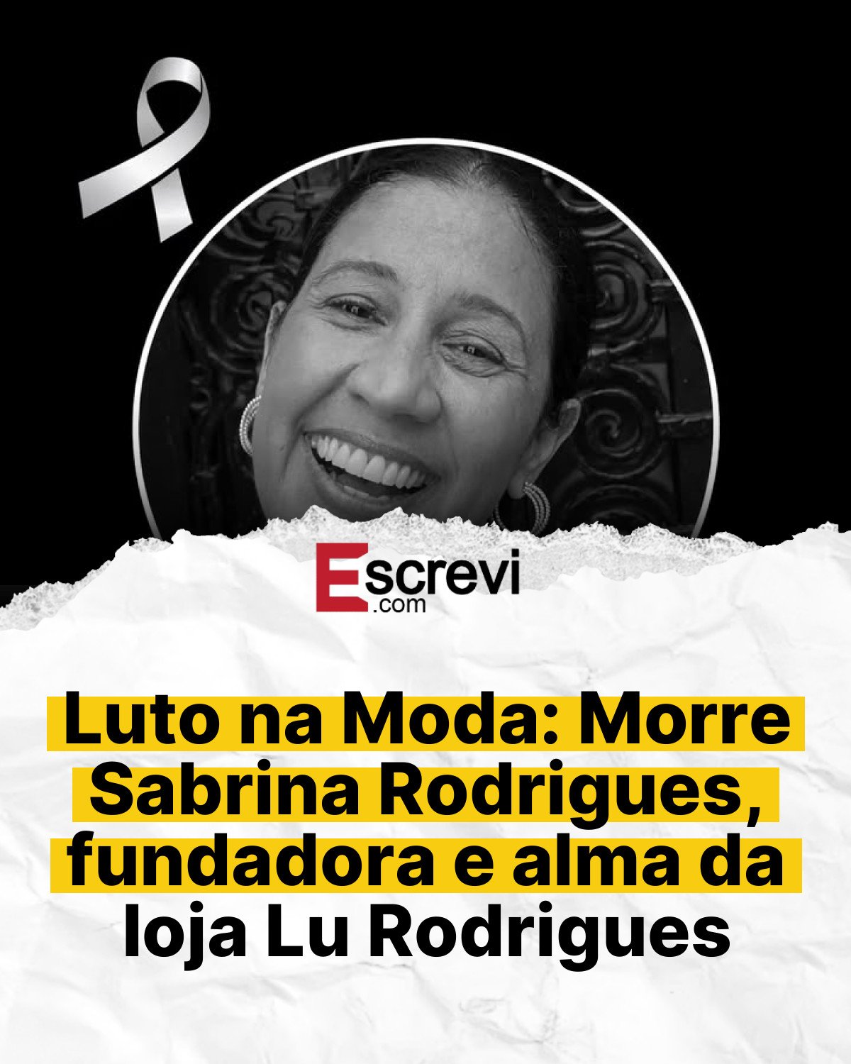 Luto na Moda: Morre Sabrina Rodrigues, fundadora e alma da loja Lu Rodrigues card branco
