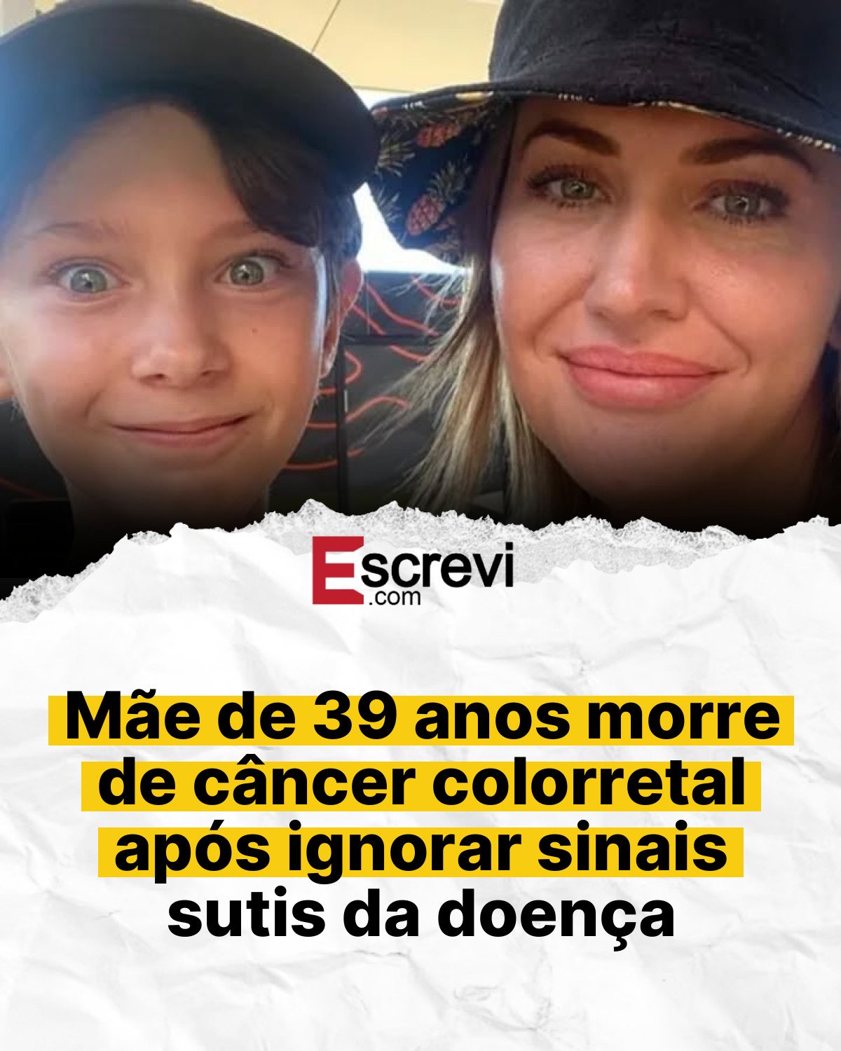 Mãe de 39 anos morre de câncer colorretal após ignorar sinais sutis da doença card branco