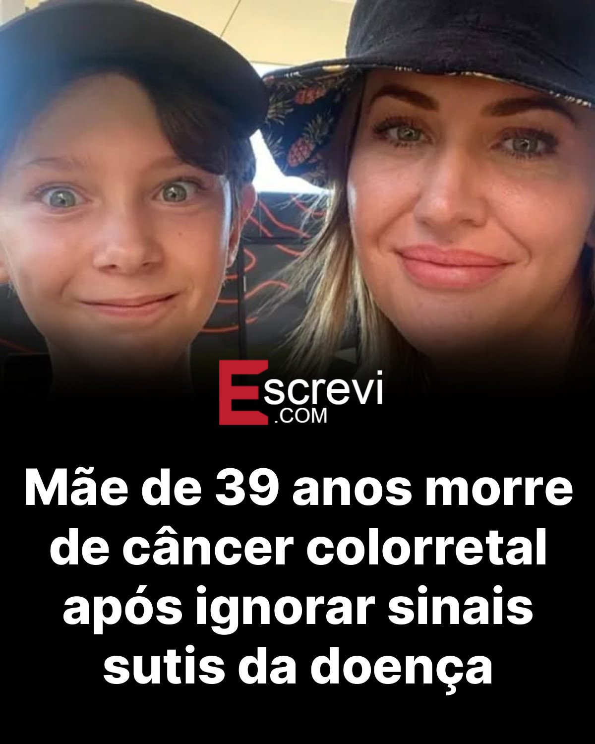 Mãe de 39 anos morre de câncer colorretal após ignorar sinais sutis da doença card preto