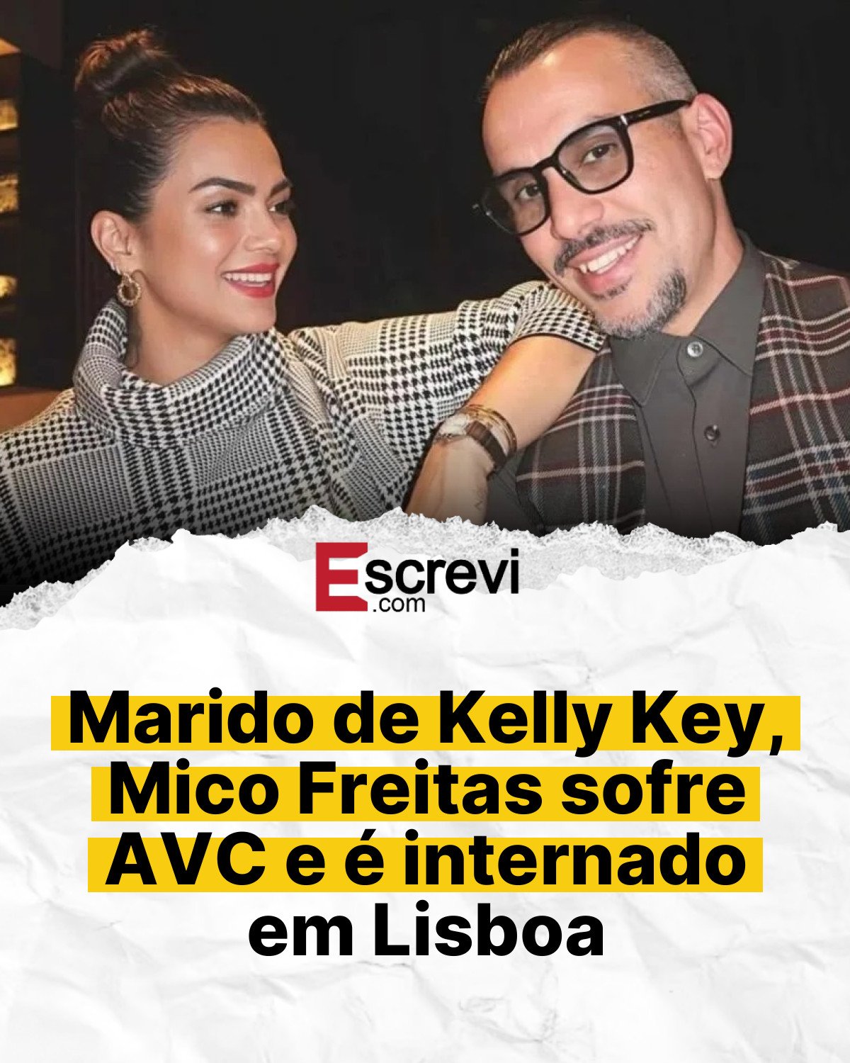 Marido de Kelly Key, Mico Freitas sofre AVC e é internado em Lisboa card branco