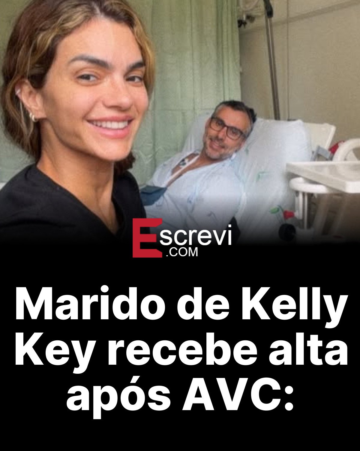 Marido de Kelly Key recebe alta após AVC: card preto