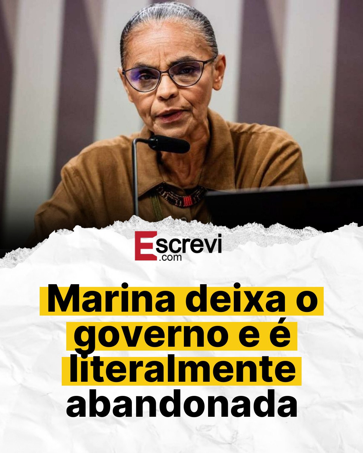 Marina deixa o governo e é literalmente abandonada card branco