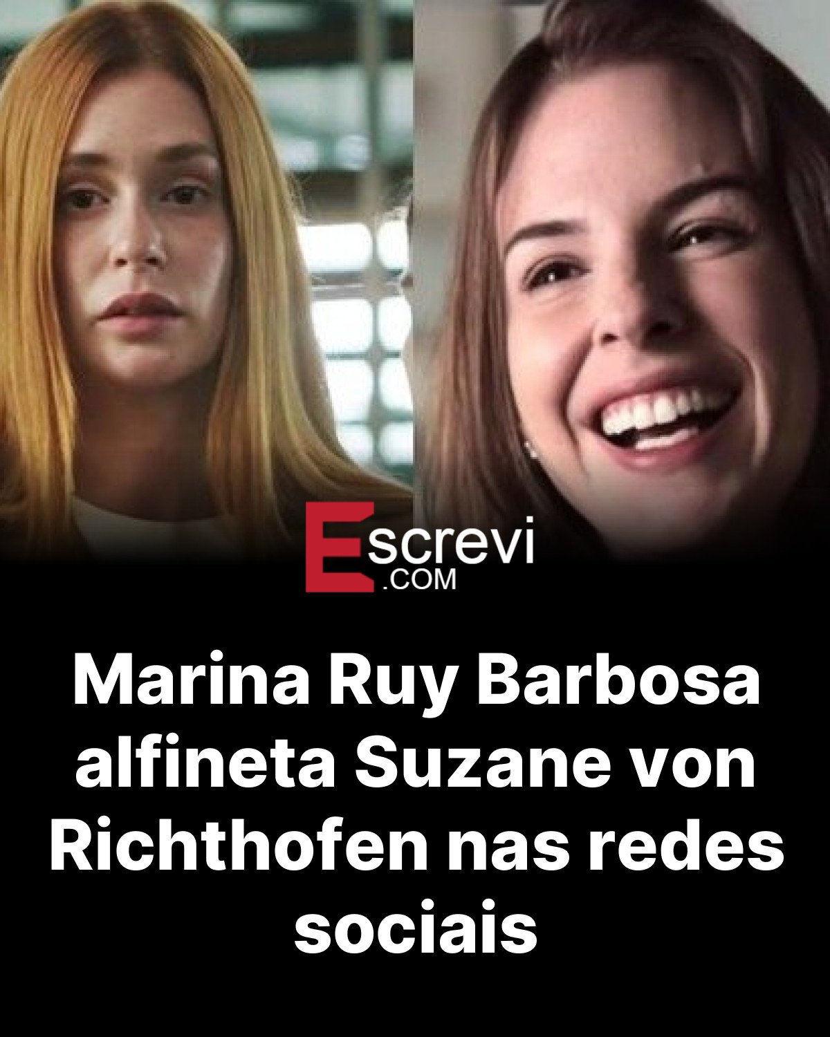Marina Ruy Barbosa alfineta Suzane von Richthofen nas redes sociais card preto