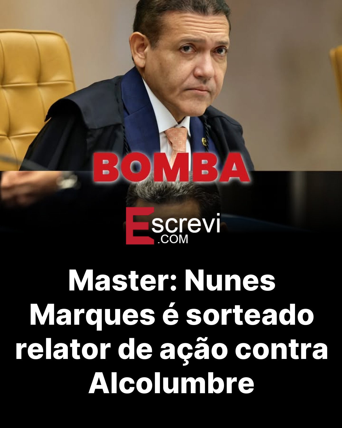 Master: Nunes Marques é sorteado relator de ação contra Alcolumbre card preto