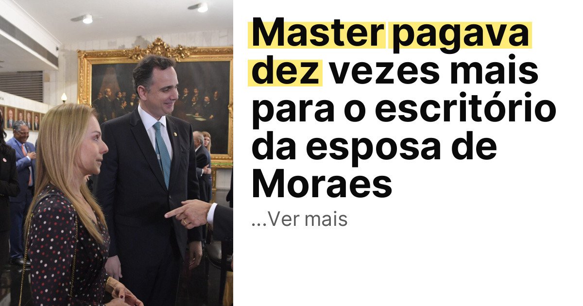 Master pagava dez vezes mais para o escritório da esposa de Moraes imagem principal