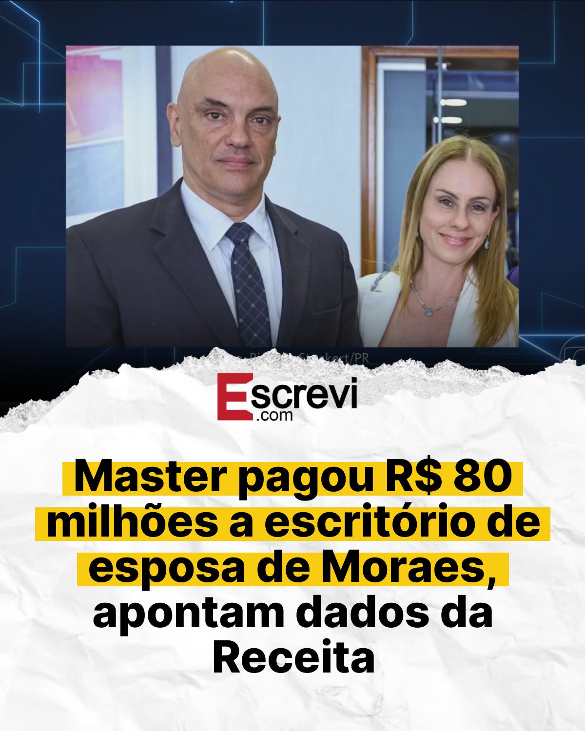 Master pagou R$ 80 milhões a escritório de esposa de Moraes, apontam dados da Receita card branco
